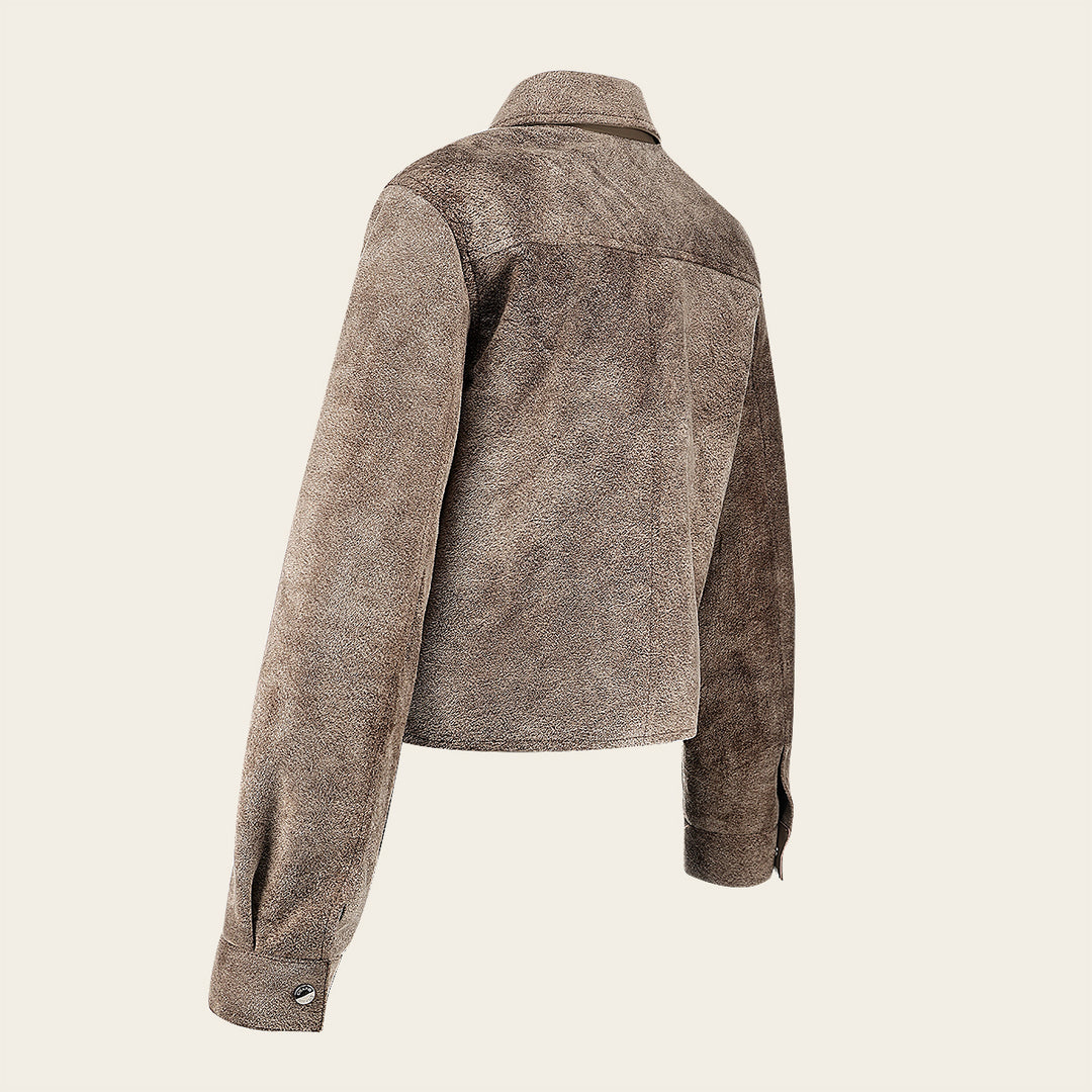 Chamarra en piel genuina de ovino para dama