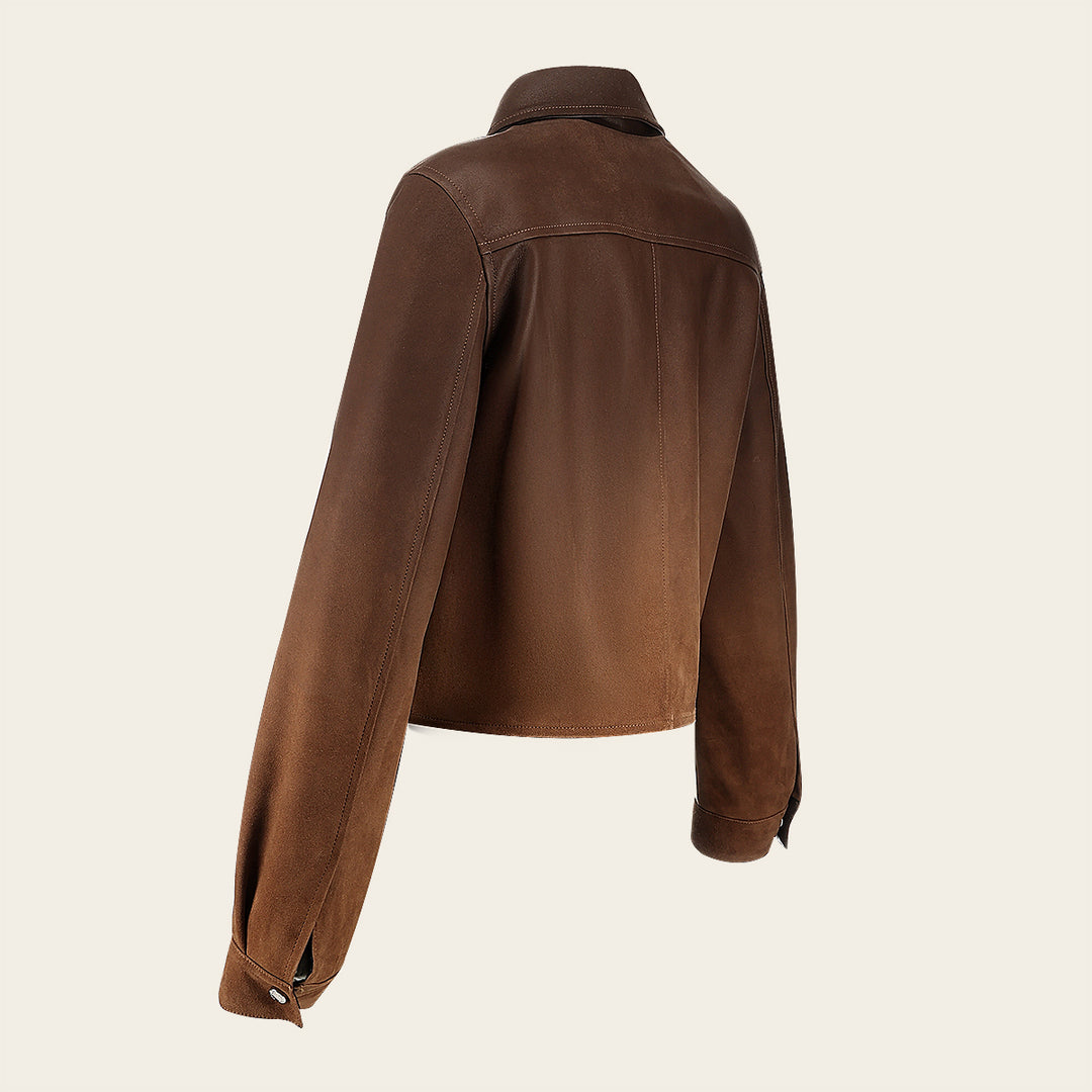 Chamarra en piel genuina de ovino para dama