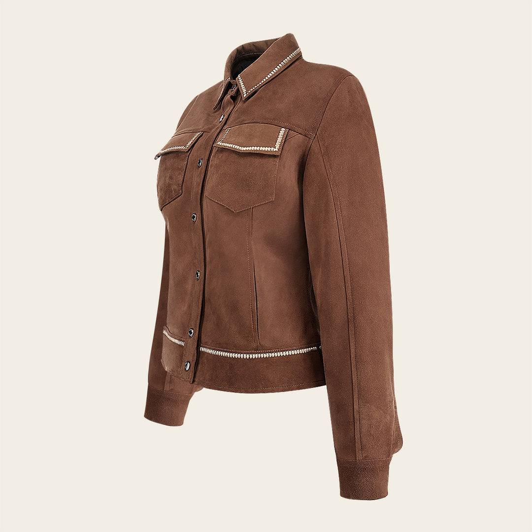 Chamarra en piel genuina de cordero para dama
