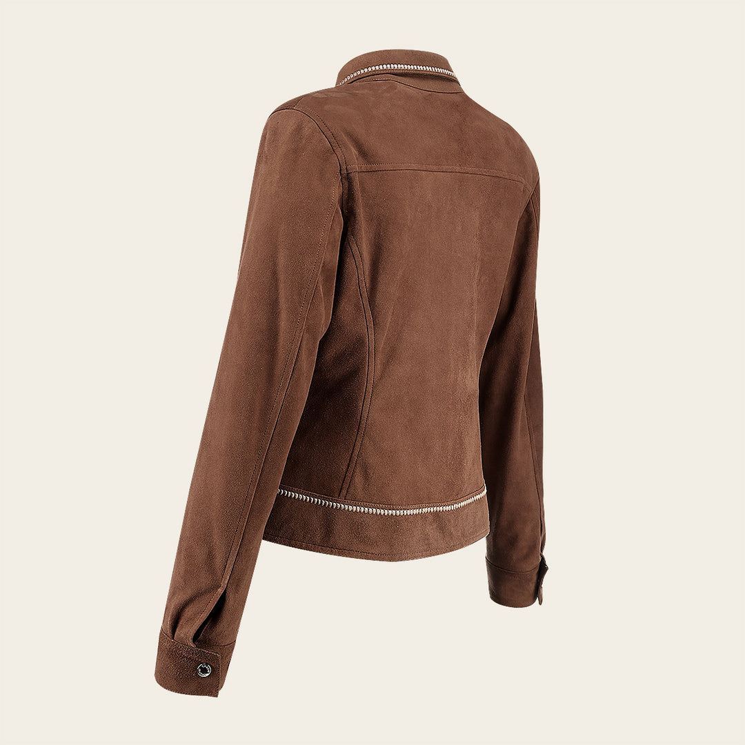 Chamarra en piel genuina de cordero para dama