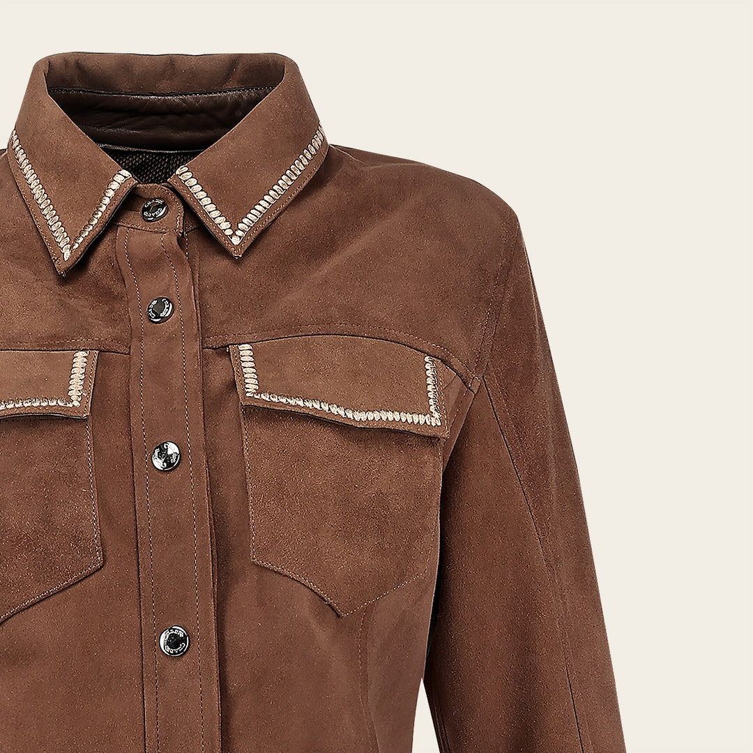 Chamarra en piel genuina de cordero para dama