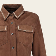 Chamarra en piel genuina de cordero para dama