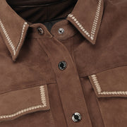 Chamarra en piel genuina de cordero para dama