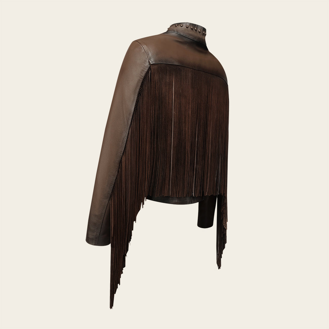 Cuadra Jacket for Women in Genuine Ovine Leather Brown