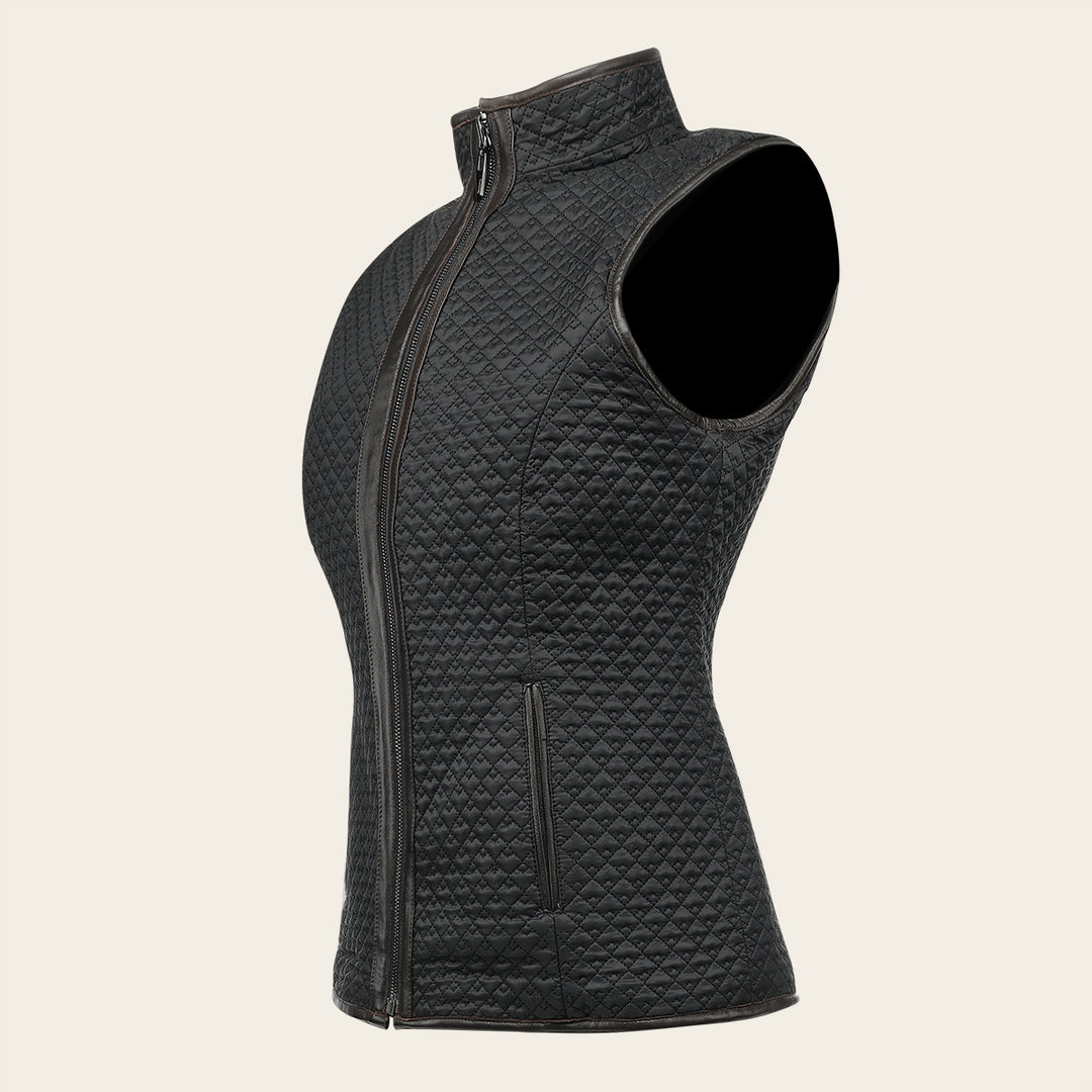 Chaleco reversible en piel genuina de ovino para dama