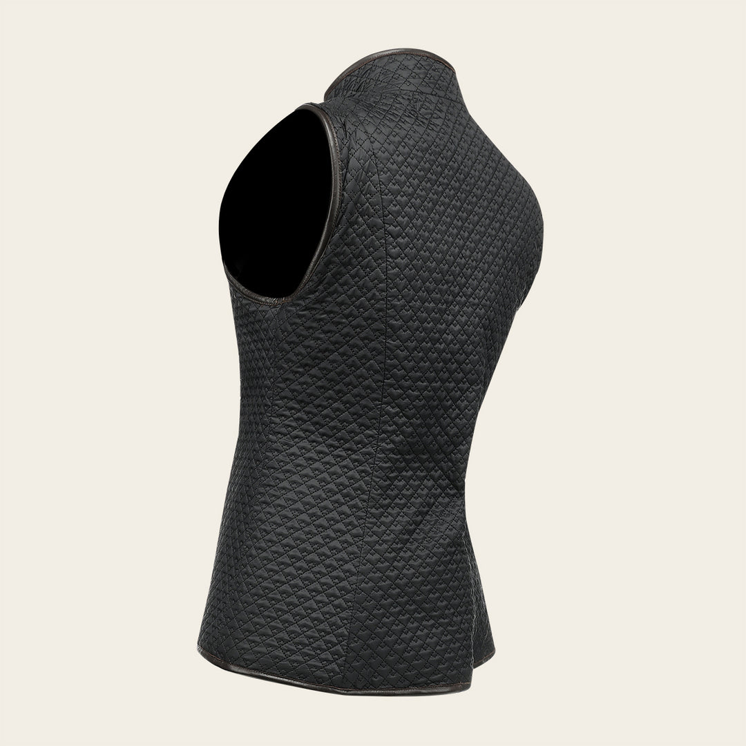 Chaleco reversible en piel genuina de ovino para dama