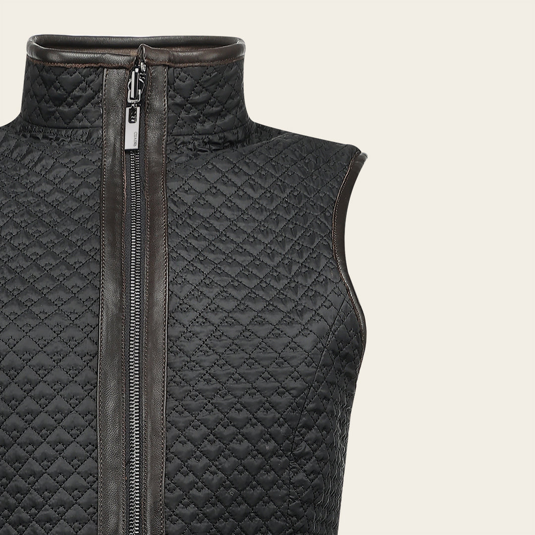Chaleco reversible en piel genuina de ovino para dama