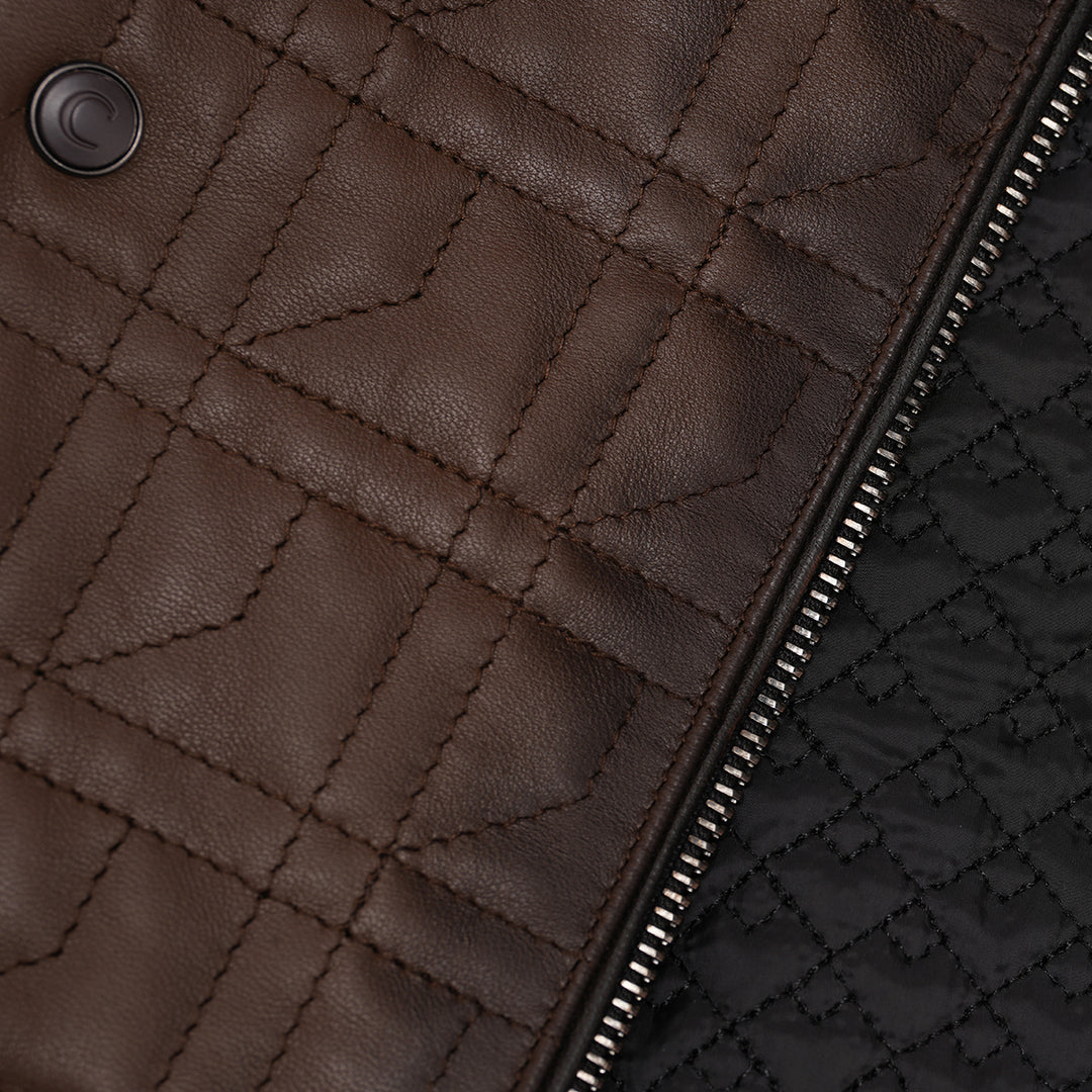 Chaleco reversible en piel genuina de ovino para dama