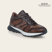 Tenis en piel genuina de caimán para caballero Tenis 