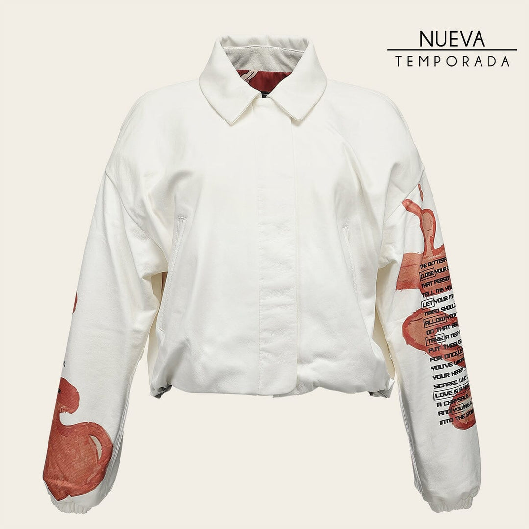 Chamarra en piel genuina de cordero para dama Chamarras 