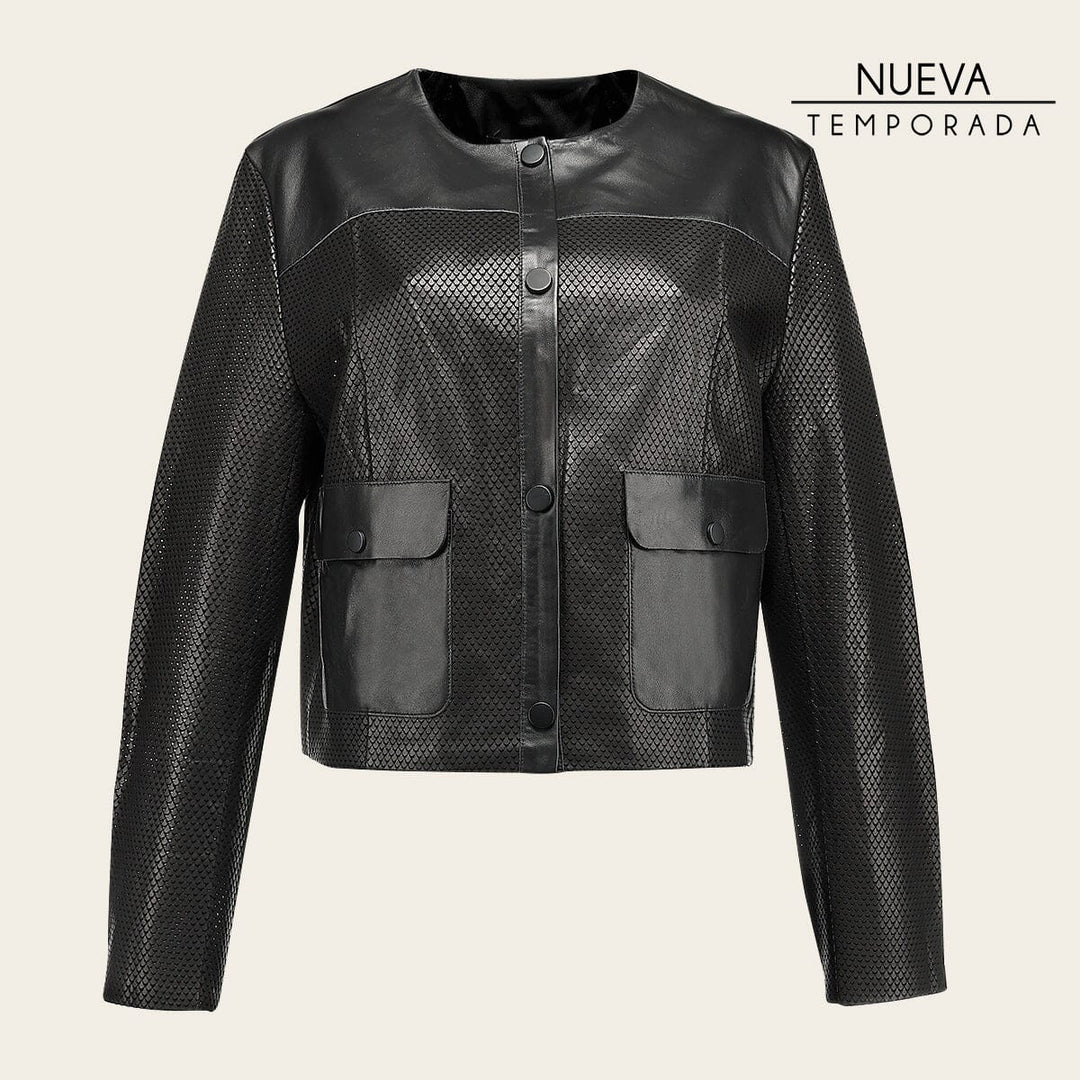 Chamarra en piel genuina de cordero para dama Chamarras 