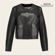 Chamarra en piel genuina de cordero para dama Chamarras 