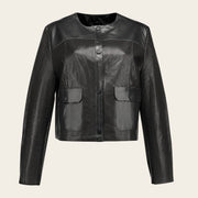 Chamarra en piel genuina de cordero para dama Chamarras 