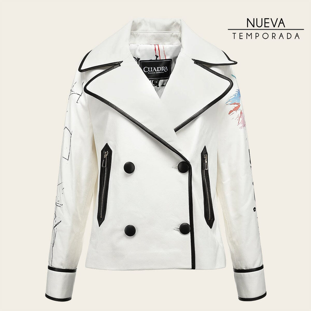 Chamarra en piel genuina de cordero para dama Chamarras 