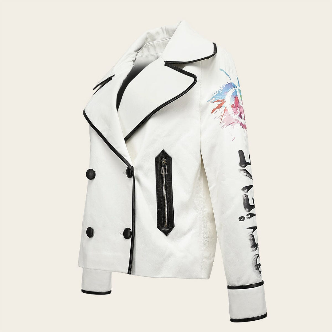 Chamarra en piel genuina de cordero para dama Chamarras 