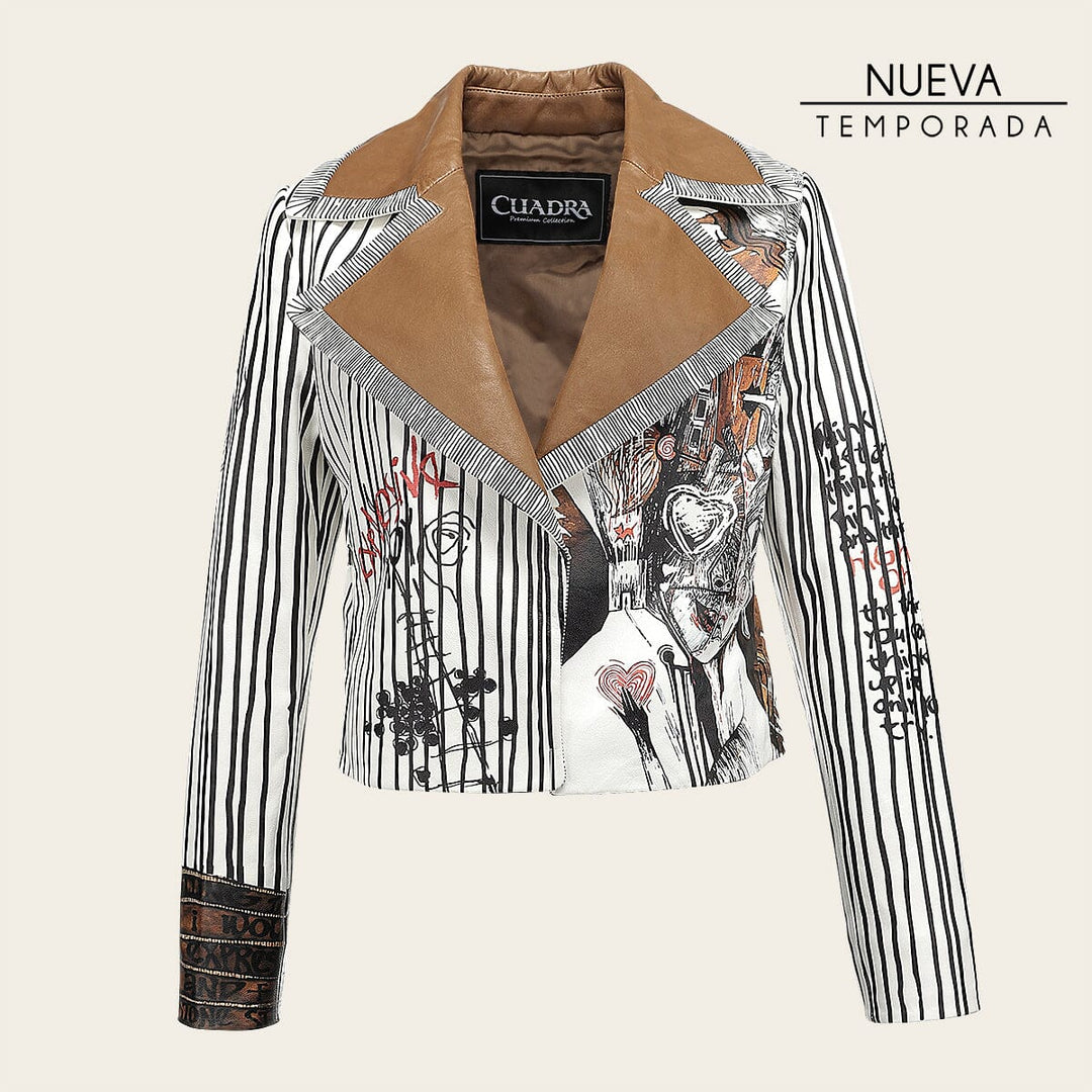 Chamarra en piel genuina de cordero para dama Chamarras 