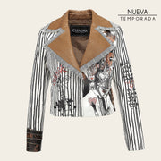 Chamarra en piel genuina de cordero para dama Chamarras 