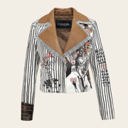 Chamarra en piel genuina de cordero para dama Chamarras 