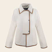 Chamarra en piel genuina de cachemira para dama Chamarras 