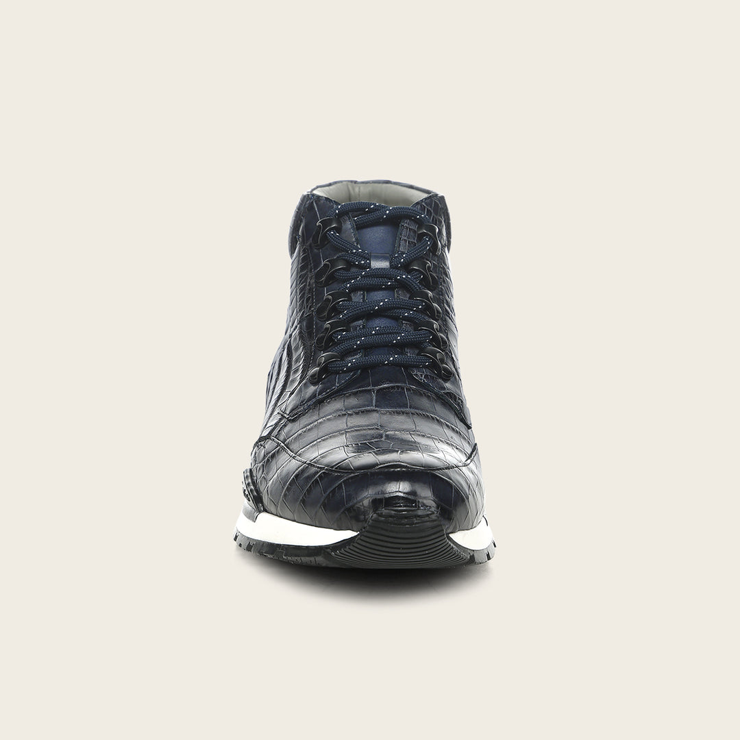 Tenis  high-top "Franco Cuadra Signature" en piel genuina de alligator para caballero