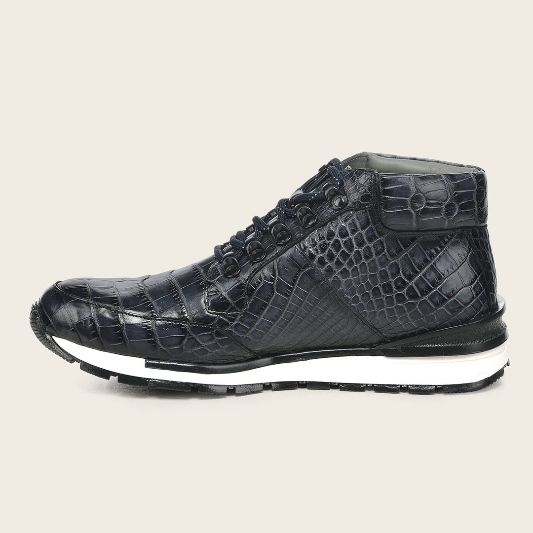 Tenis  high-top "Franco Cuadra Signature" en piel genuina de alligator para caballero