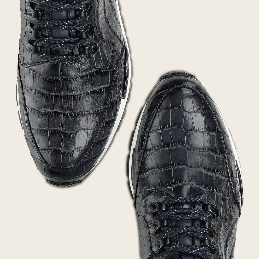 Tenis  high-top "Franco Cuadra Signature" en piel genuina de alligator para caballero