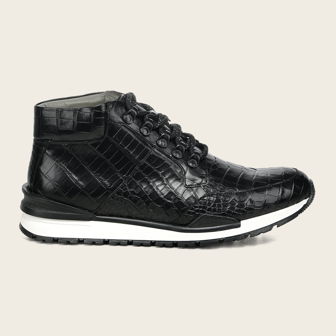 Tenis  high-top "Franco Cuadra Signature" en piel genuina de alligator para caballero