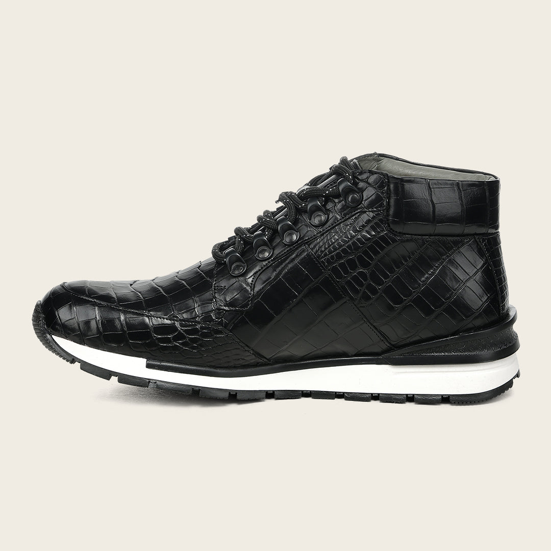 Tenis  high-top "Franco Cuadra Signature" en piel genuina de alligator para caballero