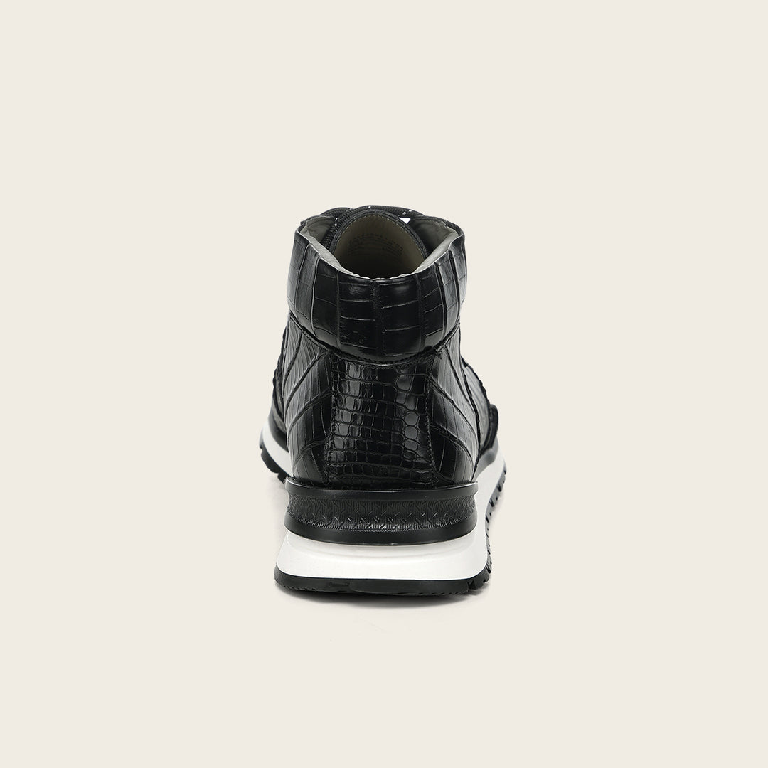Tenis  high-top "Franco Cuadra Signature" en piel genuina de alligator para caballero