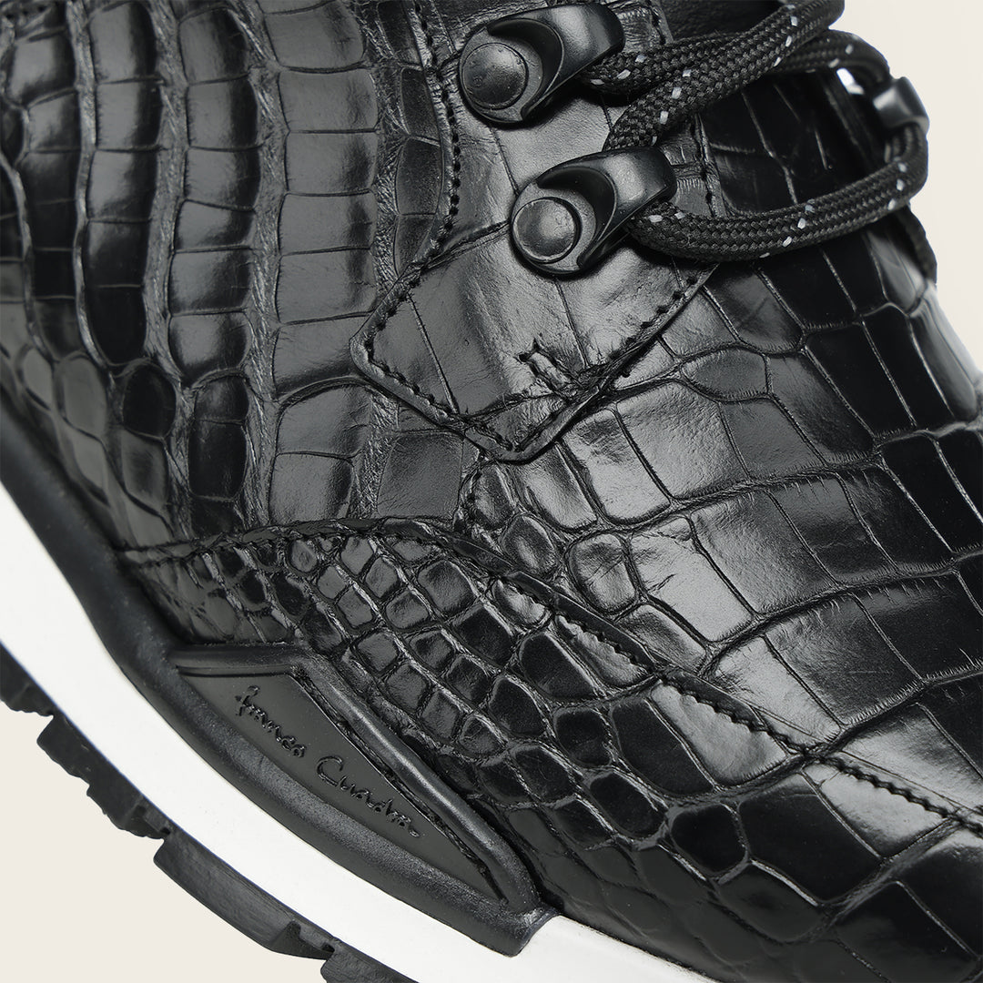 Tenis  high-top "Franco Cuadra Signature" en piel genuina de alligator para caballero