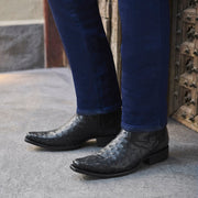 Bota tradicional en piel genuina de avestruz para caballero Botas y Botines 
