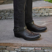 Botín urbano en piel genuina de pitón para caballero Botas y Botines 