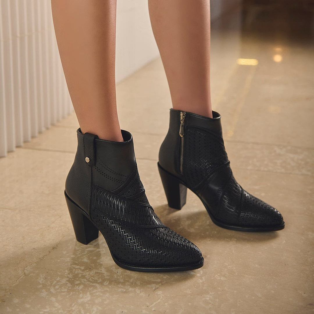 Botín casual en piel genuina para dama Botas y Botines 