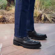 Botín urbano en piel genuina de pitón para caballero Botas y Botines 