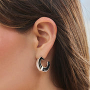 Arracadas en piel genuina de mantarraya para dama. Joyería 