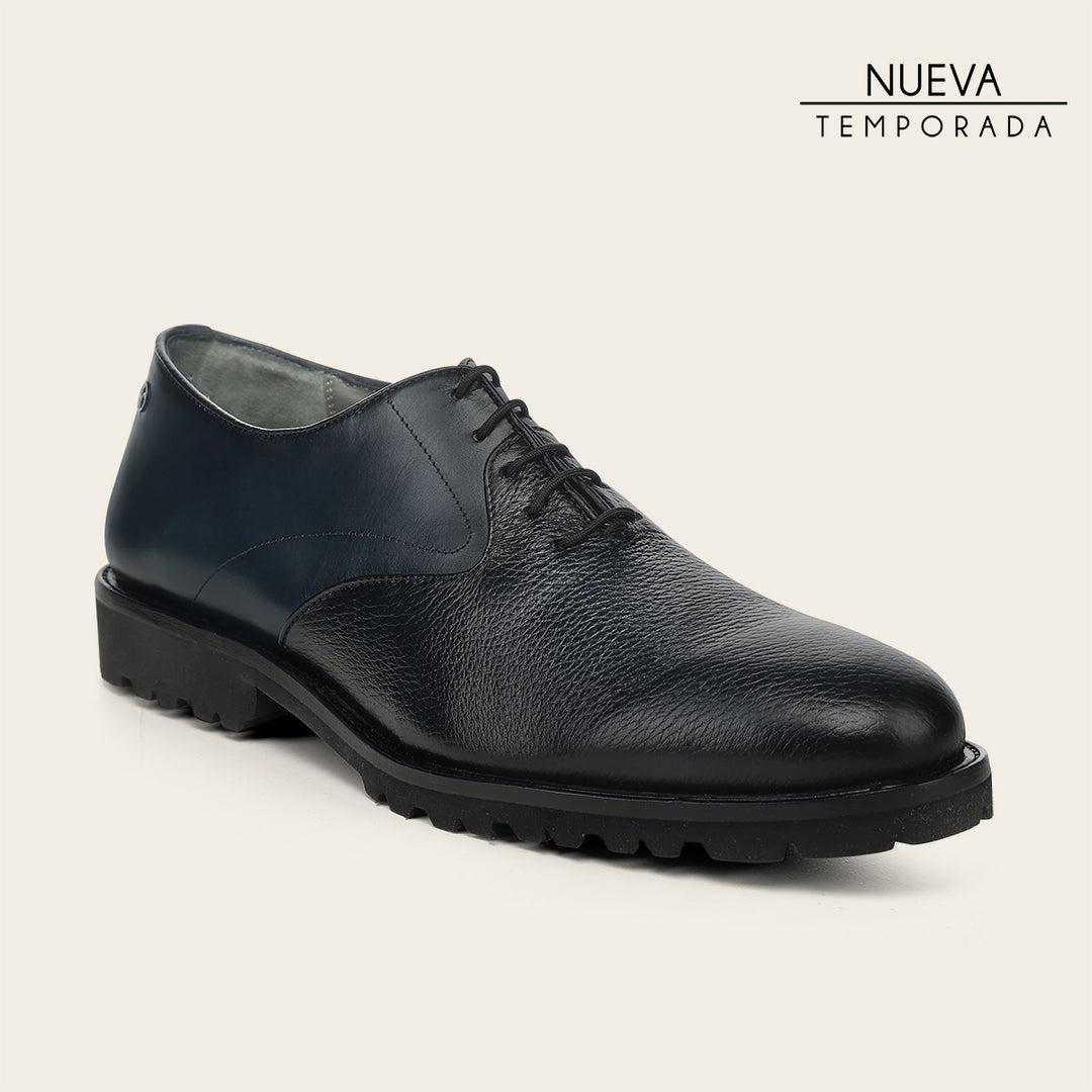 Zapato de vestir tipo Oxford en piel genuina de venado para caballero