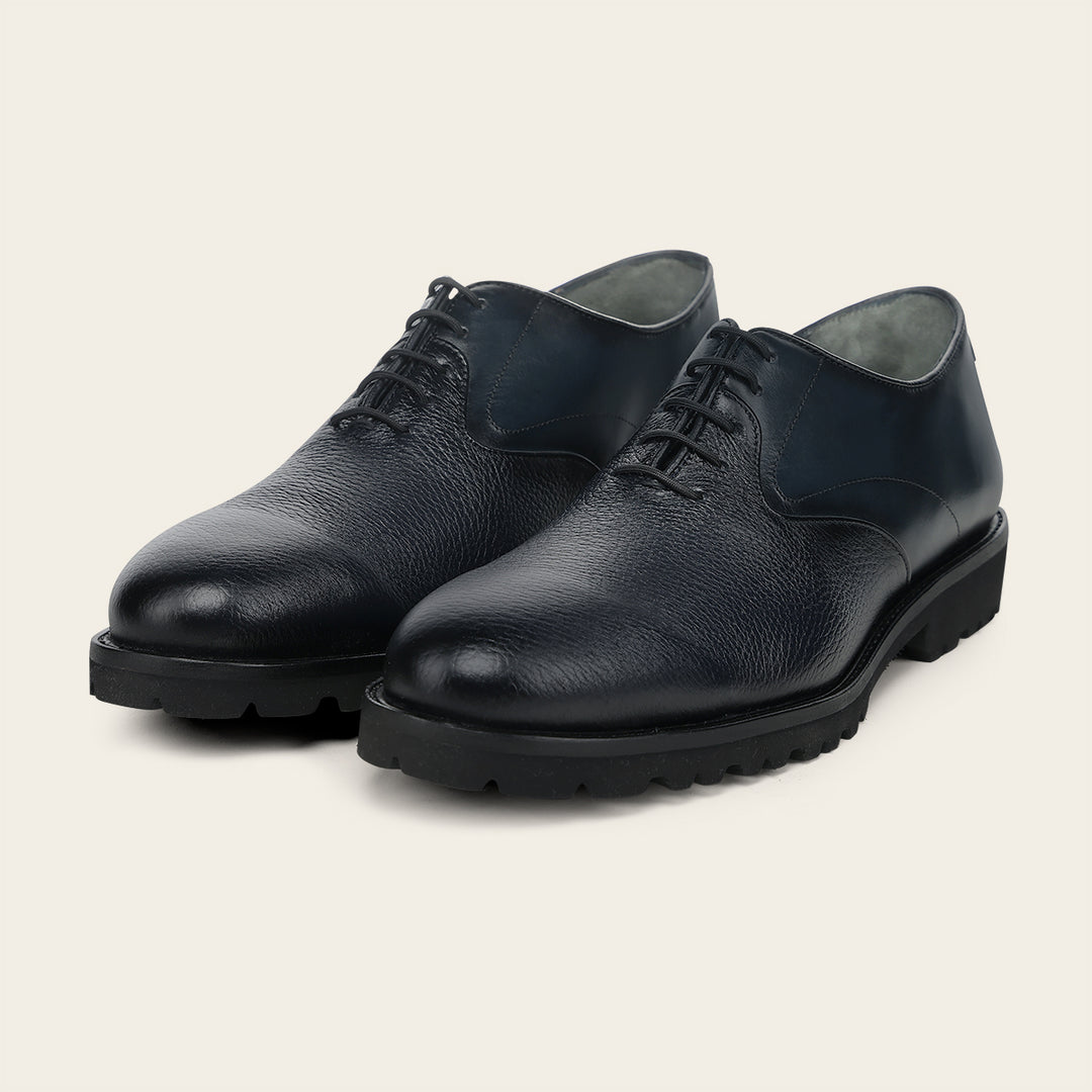 Zapato de vestir tipo Oxford en piel genuina de venado para caballero