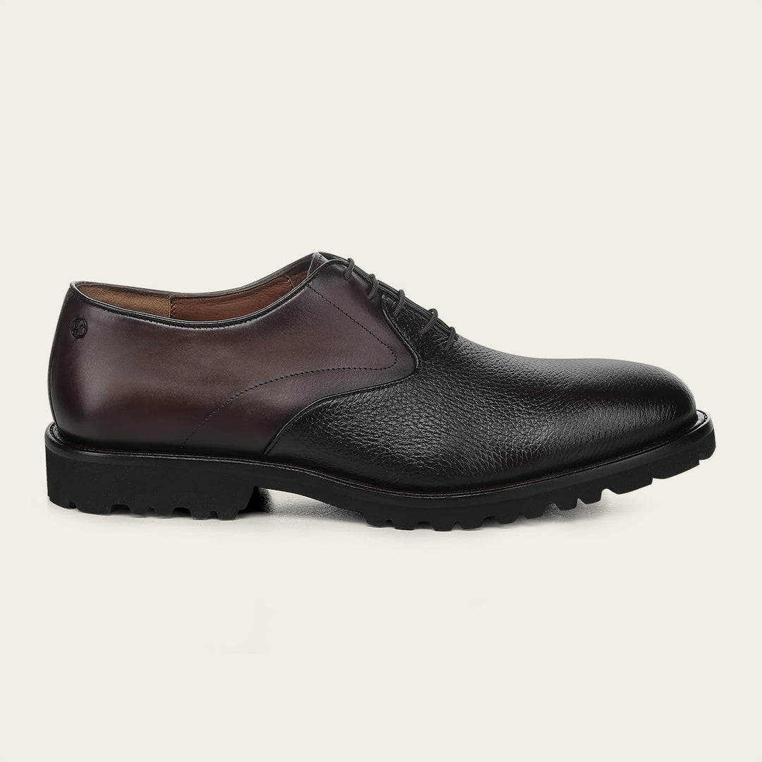 Zapato de vestir tipo Oxford en piel genuina de venado para caballero