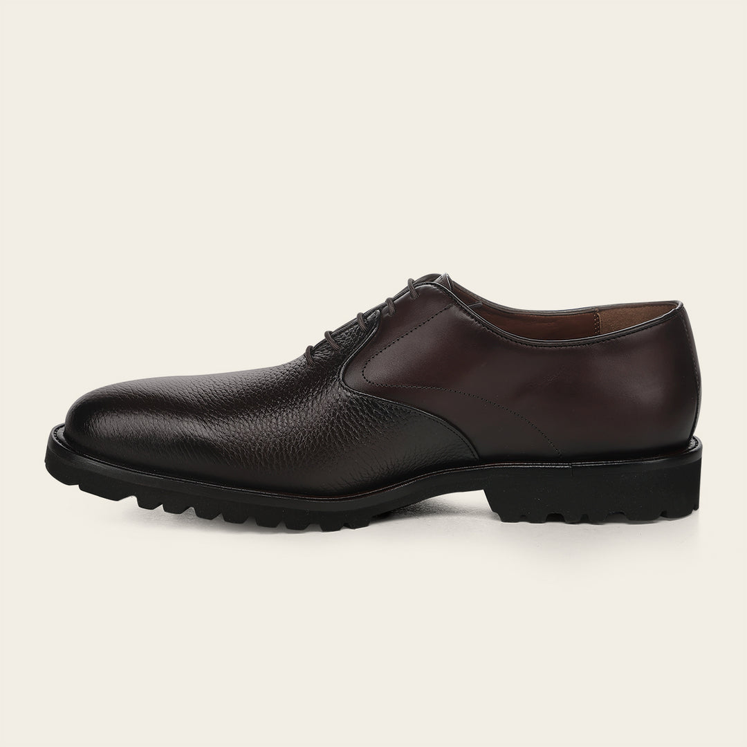 Zapato de vestir tipo Oxford en piel genuina de venado para caballero