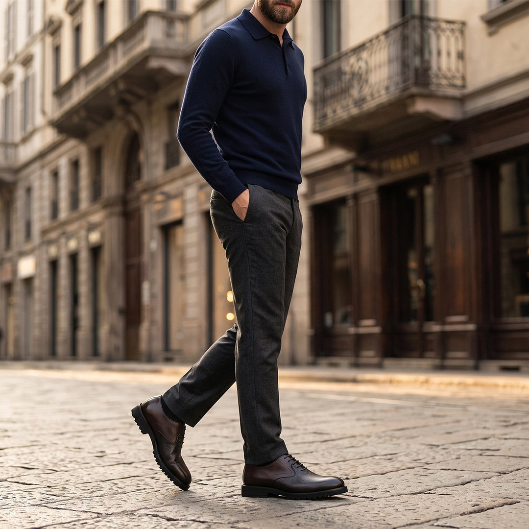 Zapato de vestir tipo Oxford en piel genuina de venado para caballero