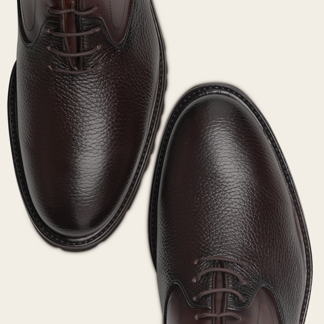 Zapato de vestir tipo Oxford en piel genuina de venado para caballero