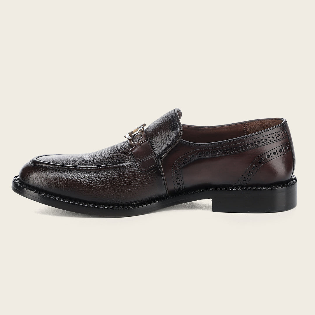 Zapato loafer en piel genuina de venado para caballero