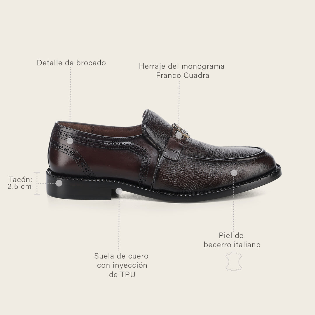 Zapato loafer en piel genuina de venado para caballero