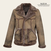 Chamarra en piel genuina de ovino para caballero Chamarras 