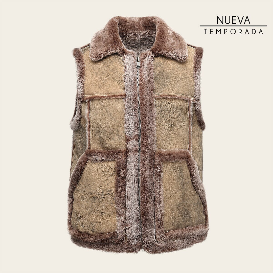 Chaleco en piel genuina de ovino para caballero Chalecos 