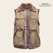 Chaleco en piel genuina de ovino para caballero Chalecos 