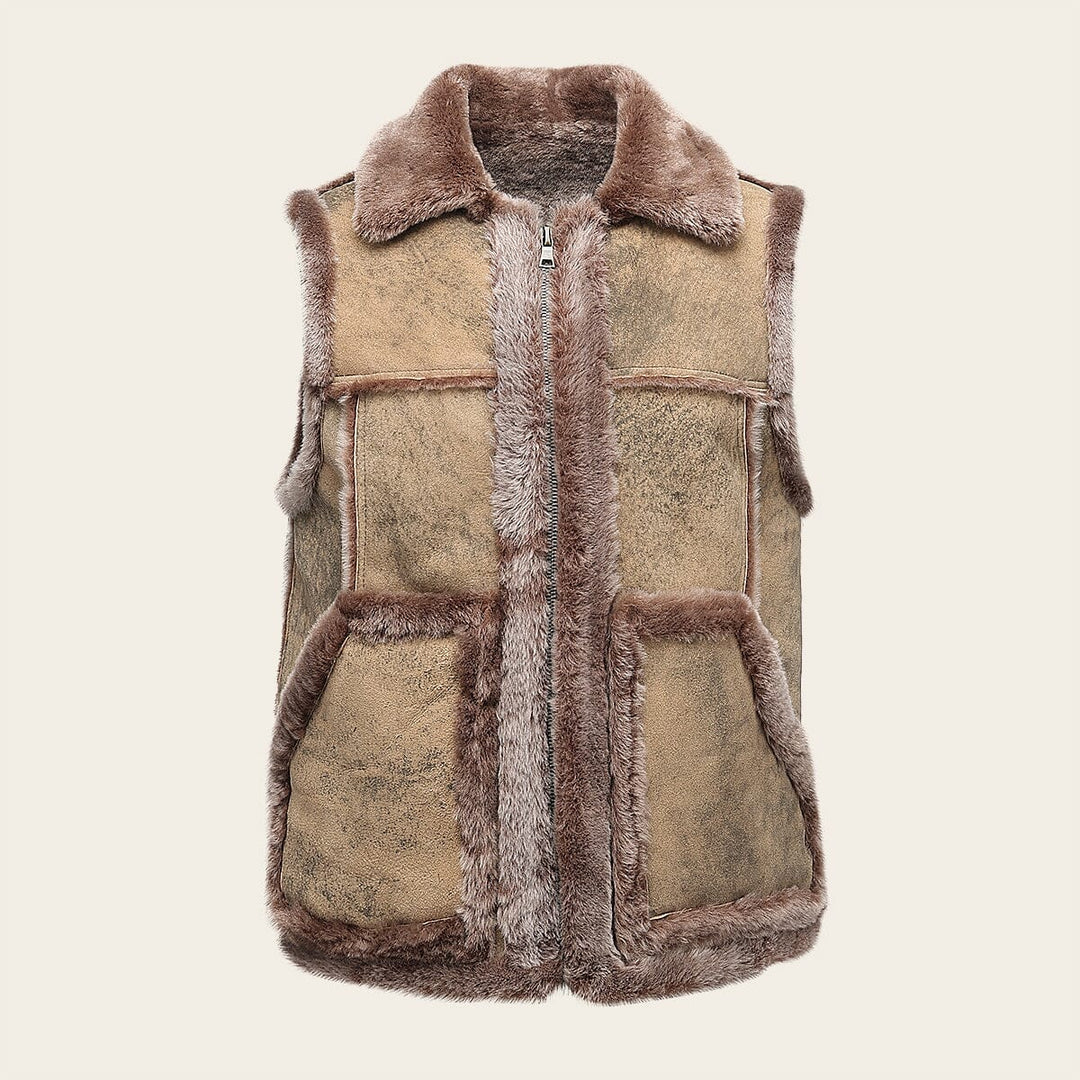 Chaleco en piel genuina de ovino para caballero Chalecos 