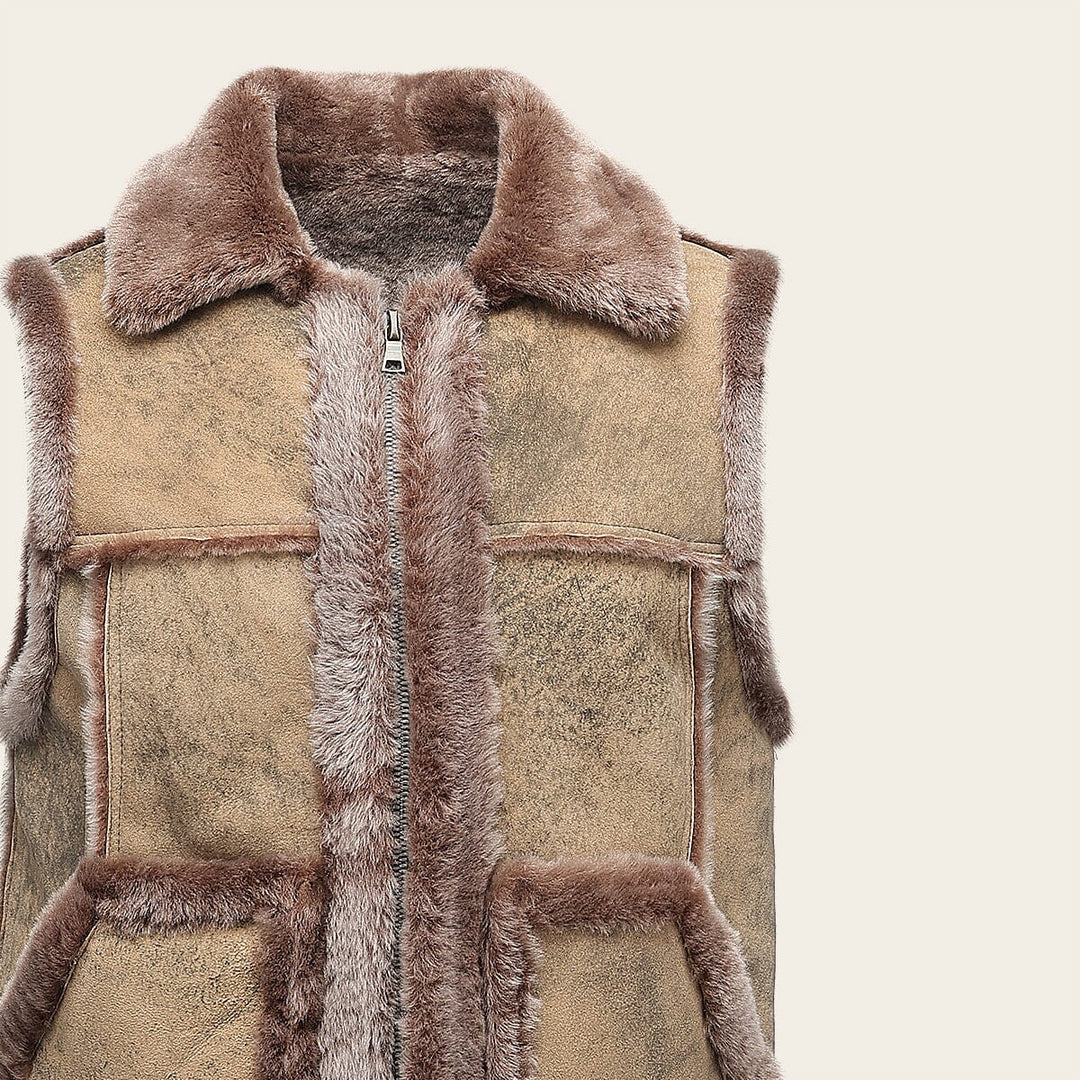 Chaleco en piel genuina de ovino para caballero Chalecos 