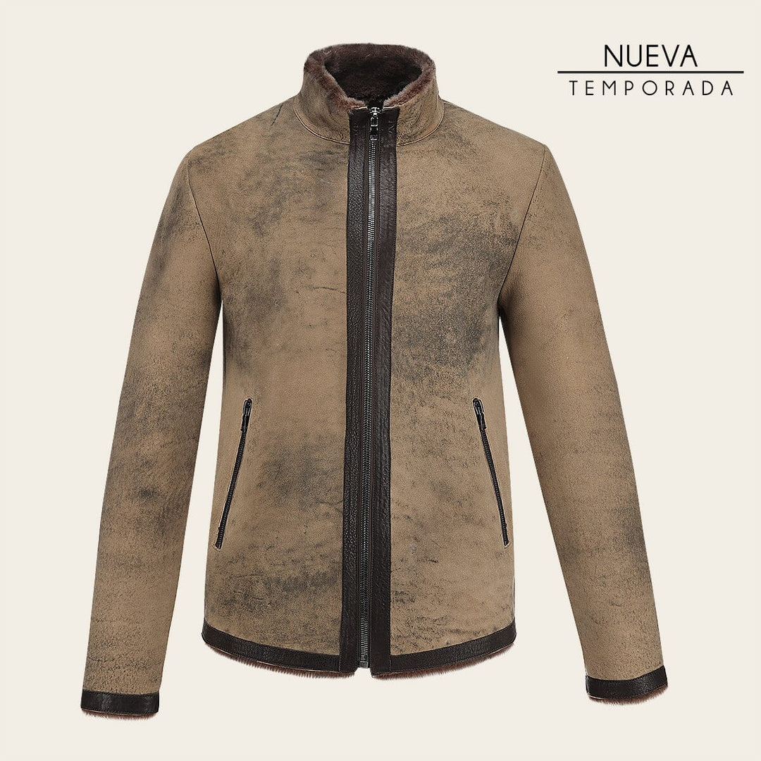 Chamarra en piel genuina de ovino para caballero Chamarras 