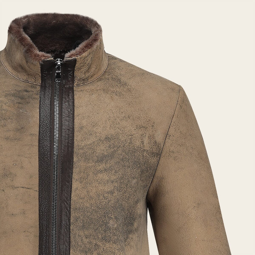 Chamarra en piel genuina de ovino para caballero Chamarras 